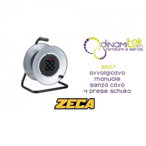 ZECA 3507 AVVOLGICAVO MANUALE SENZA CAVO CON 4 PRESE SCHUKO Dinamitek 1