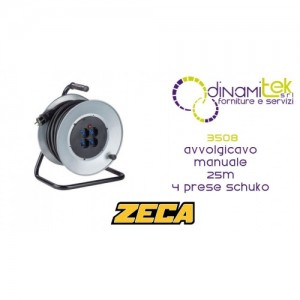 ZECA 3508 AVVOLGICAVO MANUALE 25M 4 PRESE SCHUKO Dinamitek 1