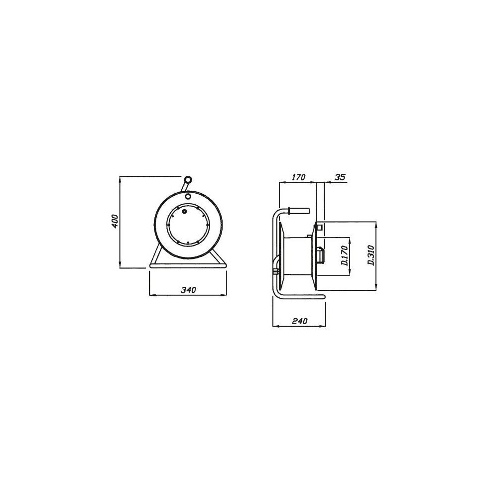 ZECA 3516 AVVOLGICAVO MANUALE 40M 3G2.5 2 PRESE SCHUKO E 1 CEE Dinamitek 3