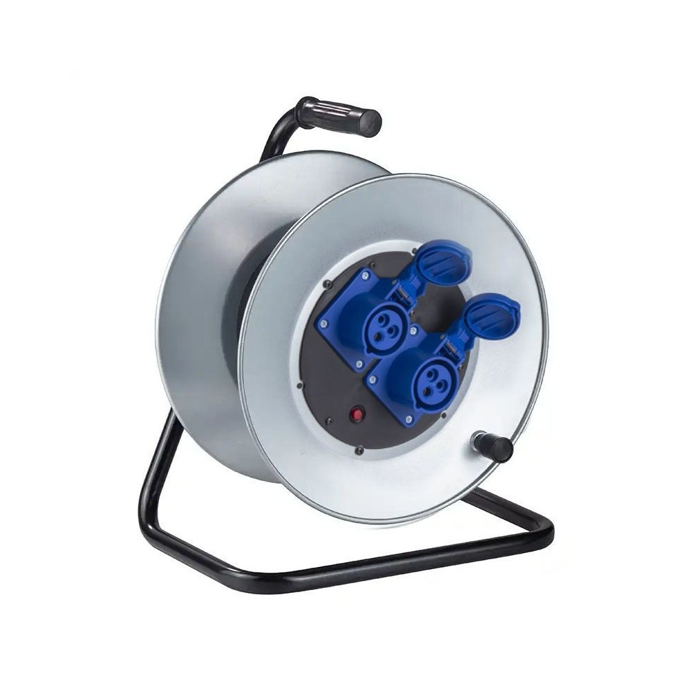 ZECA 3517 AVVOLGICAVO MANUALE SENZA CAVO 2 PRESE CEE 16A BLU Dinamitek 2