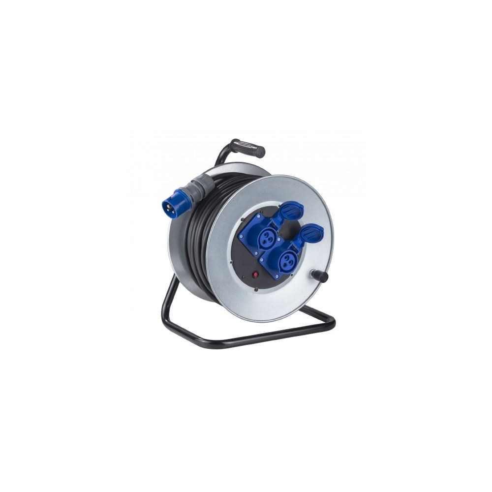ZECA 3518 AVVOLGICAVO MANUALE 25M 2 PRESE CEE 16A BLU Dinamitek 2
