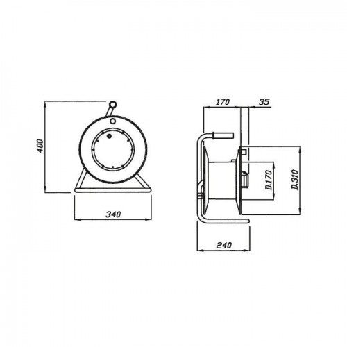 ZECA 3519 AVVOLGICAVO MANUALE 40M 2 PRESE CEE 16A BLU Dinamitek 3