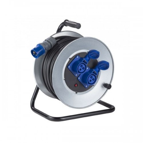 ZECA 3520 AVVOLGICAVO MANUALE 25M 3G2.5 2 PRESE CEE 16A BLU Dinamitek 2