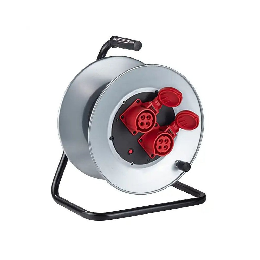 ZECA 3522 AVVOLGICAVO MANUALE SENZA CAVO 2 PRESE CEE 16A ROSSE 380V Dinamitek 2