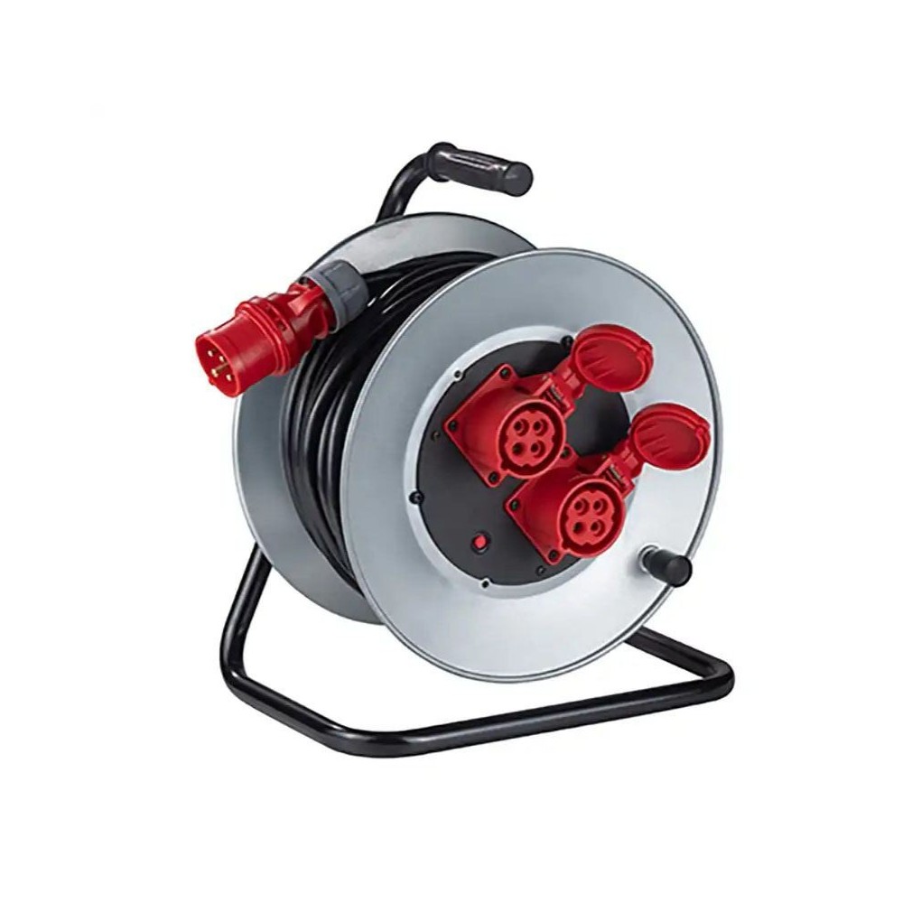 ZECA 3523 AVVOLGICAVO MANUALE 25M 380V 2 PRESE CEE 16A ROSSE Dinamitek 2