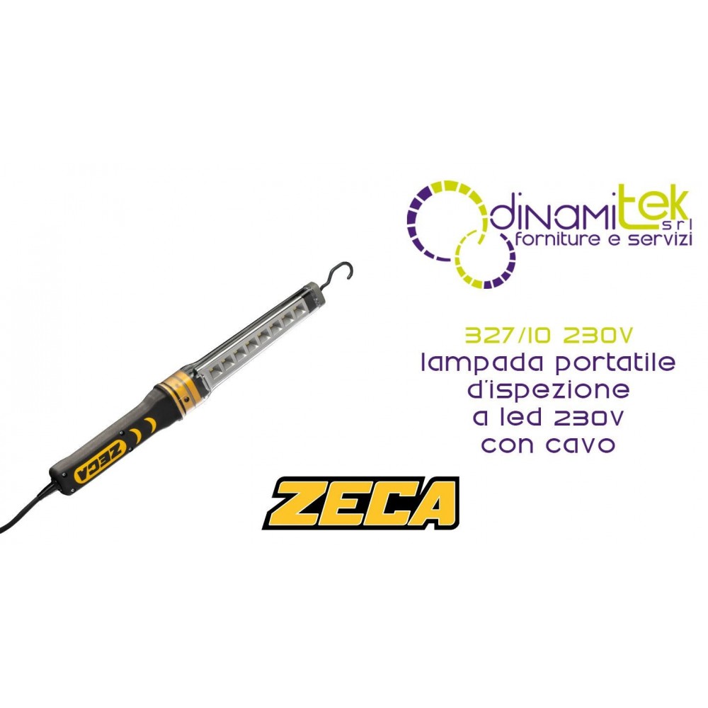 ZECA 327/10 230V LAMPADA PORTATILE D'ISPEZIONE A LED 230V CON 10M CAVO Dinamitek 1