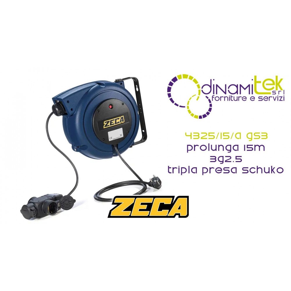 ZECA 4325/15/A GS3 PROLUNGA 15M 3G2.5 TRIPLA PRESA SCHUKO Dinamitek 1