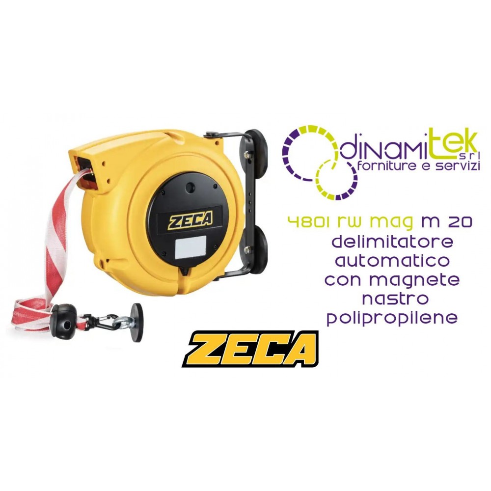ZECA 4801 RW MAG DELIMITATORE AUTOMATICO CON MAGNETE M 20 - NASTRO POLIPROPILENE BIANCO-ROSSO Dinamitek 1