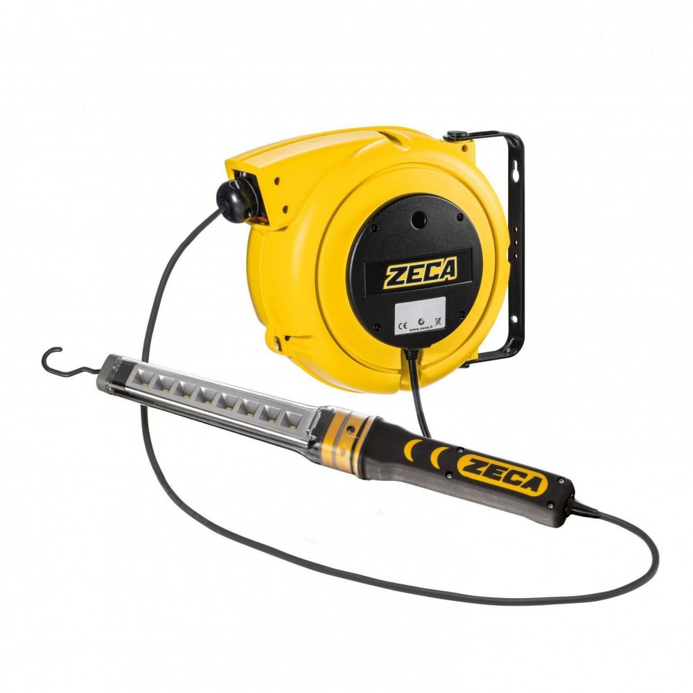 ZECA 4908/327 AVVOLGICAVO CON LAMPADA PORTATILE 327 E TRASFORMATORE Dinamitek 2