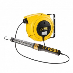 ZECA 4908/327 AVVOLGICAVO CON LAMPADA PORTATILE 327 E TRASFORMATORE Dinamitek 2