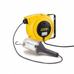 ZECA 4908/370 AVVOLGICAVO CON LAMPADA PORTATILE 370 E TRASFORMATORE Dinamitek 2
