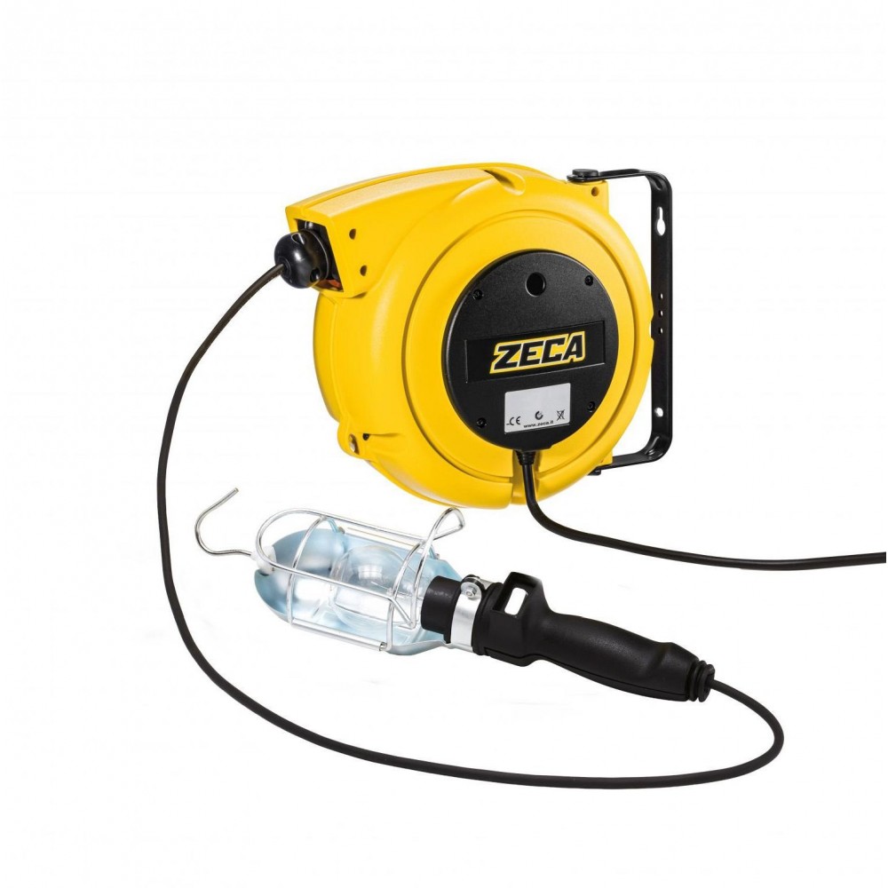 ZECA 4908/T306 AVVOLGICAVO CON LAMPADA PORTATILE T306 E TRASFORMATORE Dinamitek 2