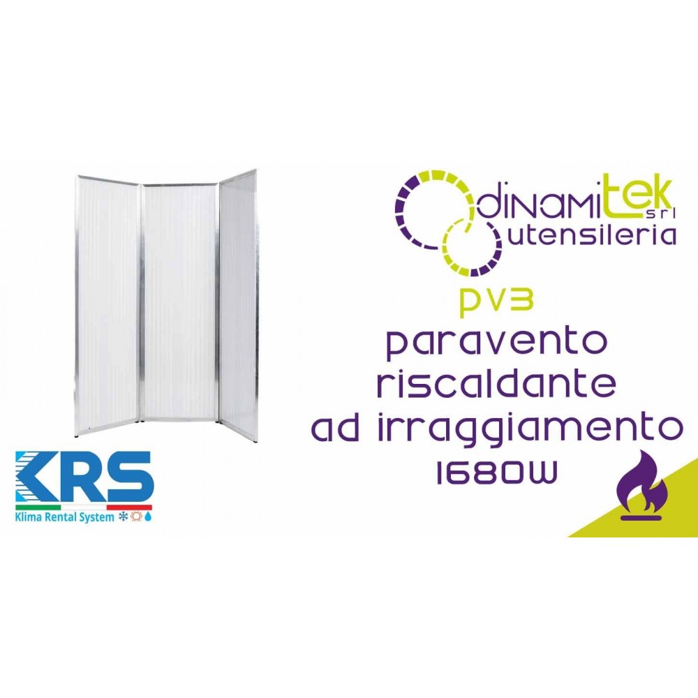KRS PV3 PARAVENTO RISCALDANTE MODULARE AD IRRAGGIAMENTO KIT BASE 3 MODULI 1.5X0.5M 1680W Dinamitek 1