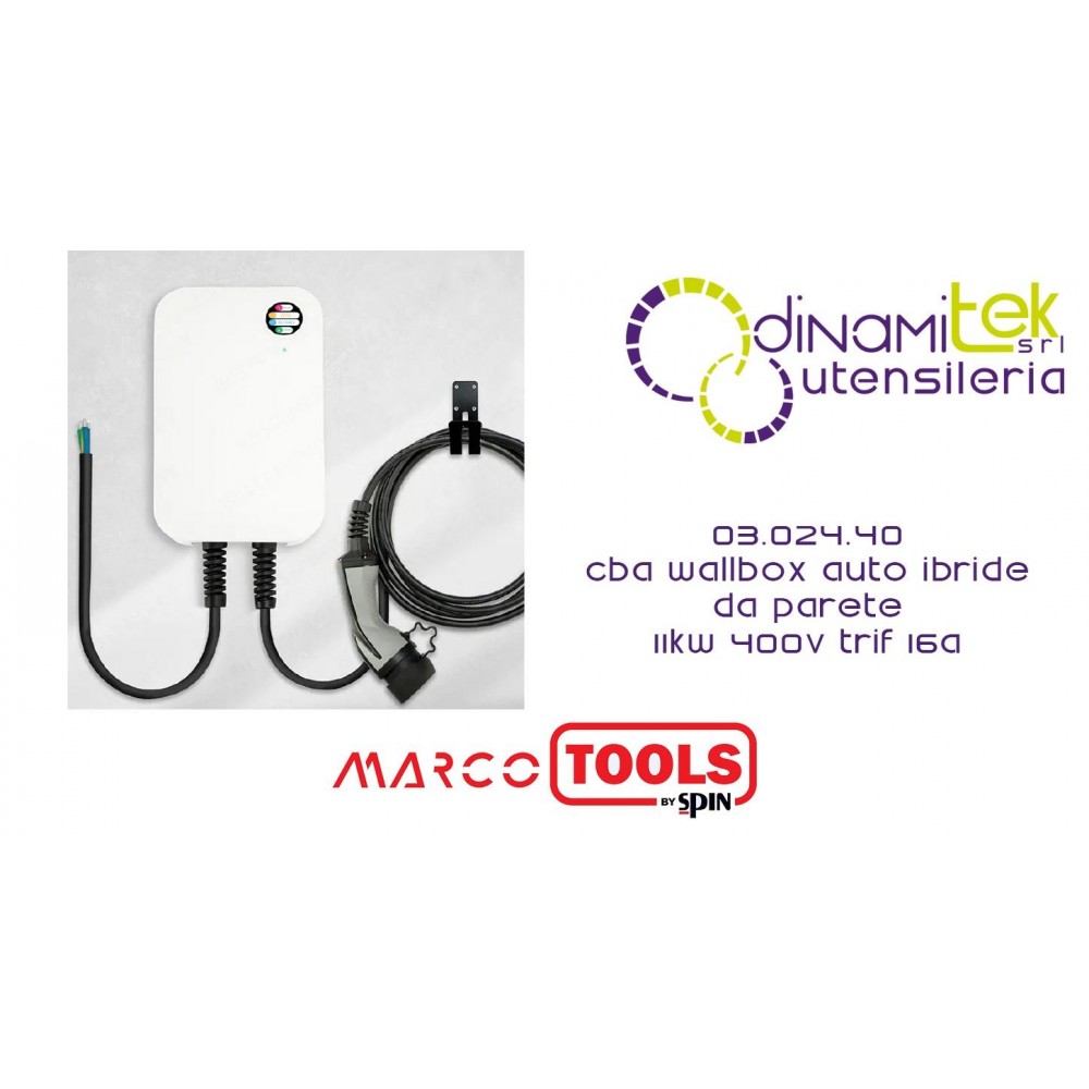 SPIN MARCO TOOLS 03.024.40 CBA WALLBOX AUTO IBRIDE DA PARETE 11KW 400V TRIF 16A Dinamitek 1