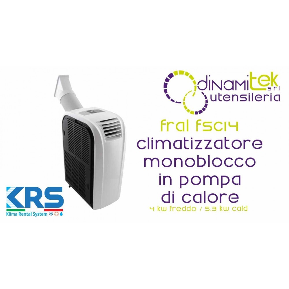 KRS FRAL FSC14 CLIMATIZZATORE PORTATILE MONOBLOCCO IN POMPA DI CALORE 4 KW FREDDO - 5.3 KW CALDO Dinamitek 1