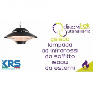 KRS GS1500 LAMPADA AD INFRAROSSI DA SOFFITTO 1500W PER GAZEBO ED ESTERNI Dinamitek 1