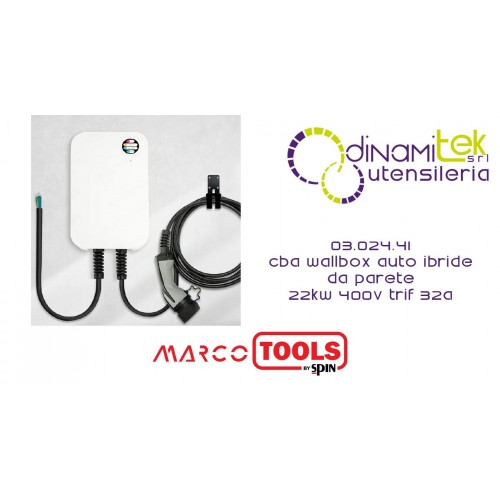 SPIN MARCO TOOLS 03.024.41 CBA WALLBOX AUTO IBRIDE DA PARETE 22KW 400V TRIF 32A Dinamitek 1