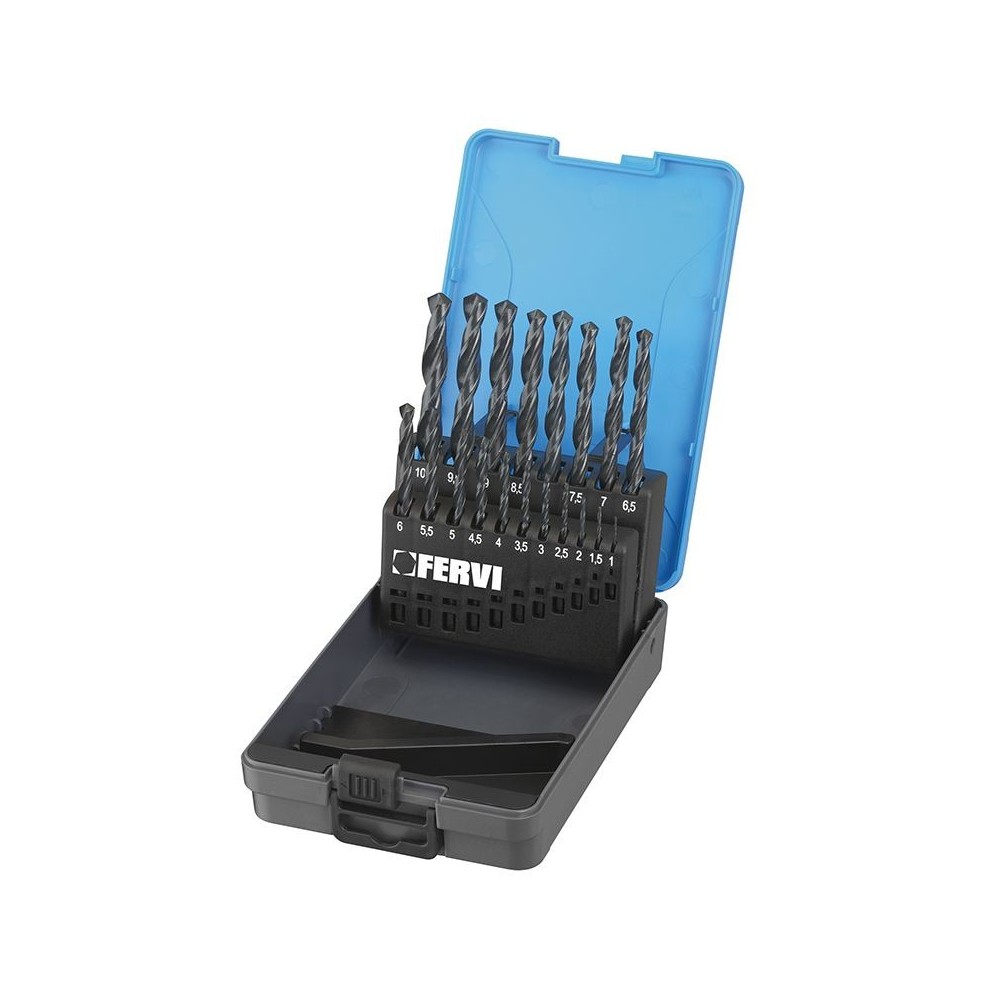 FERVI P045 SERIE PUNTE CILINDRICHE HSS 19 PZ 1-10MM DIN 338/N Dinamitek 2