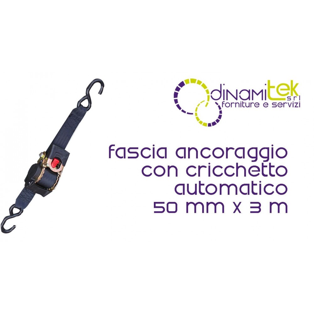 FASCIA DI ANCORAGGIO AUTOMATICA RETRATTILE 50mmx3m Dinamitek 1