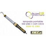 329/10 230 V LAMPADA PORTATILE A LED 230 V CON CAVO 10 M ZECA Dinamitek 1