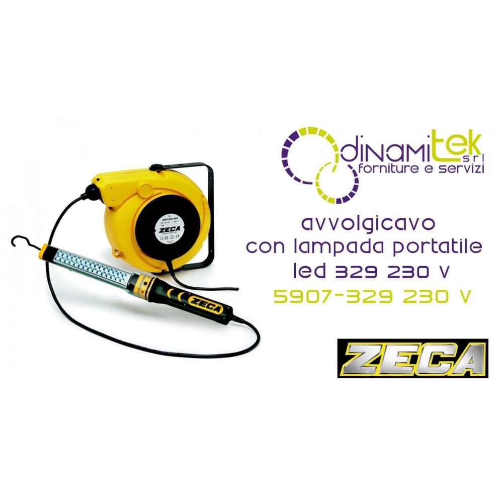 5907/329 230V ENROULEUR DE CâBLE AVEC LED LAMPE PORTATIVE 329 230V ZECA Dinamitek 1