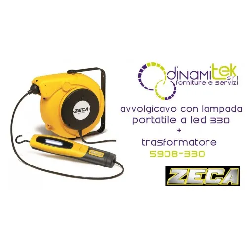 5908/330 CARRETE DE CABLE CON LáMPARA PORTáTIL LED 330 TRANSFORMADOR, ZECA Dinamitek 1