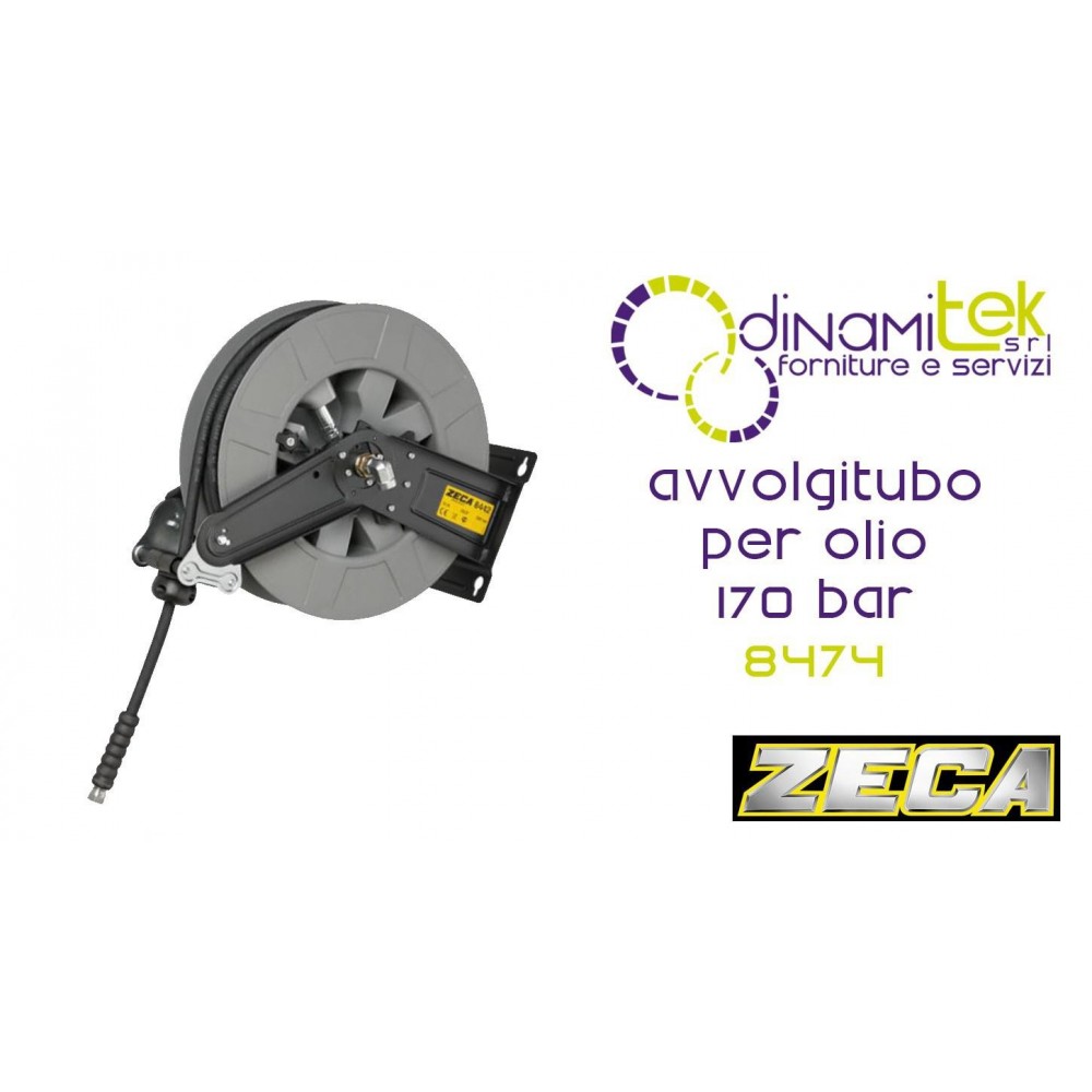 8474 SCHLAUCHAUFROLLER ZECA SERIE 8400, FüR öL, 160 BAR-SCHLAUCH 10 M - DIAM INT ROHR 12,5 MM Dinamitek 1