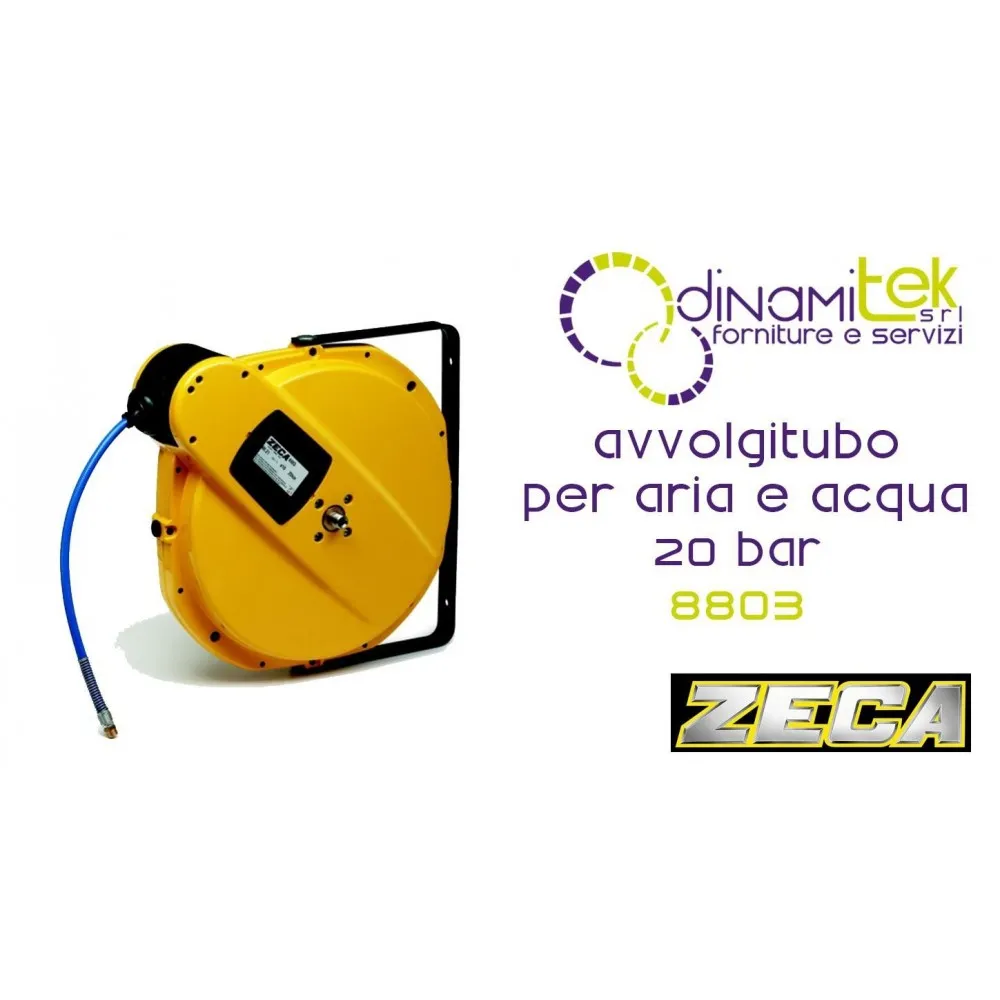 8803 SCHLAUCHAUFROLLER SERIE 8800 FüR LUFT UND WASSER MIT 20 BAR ZECA TUBE 21-M - DIAM INT-ROHR 10 MM Dinamitek 1