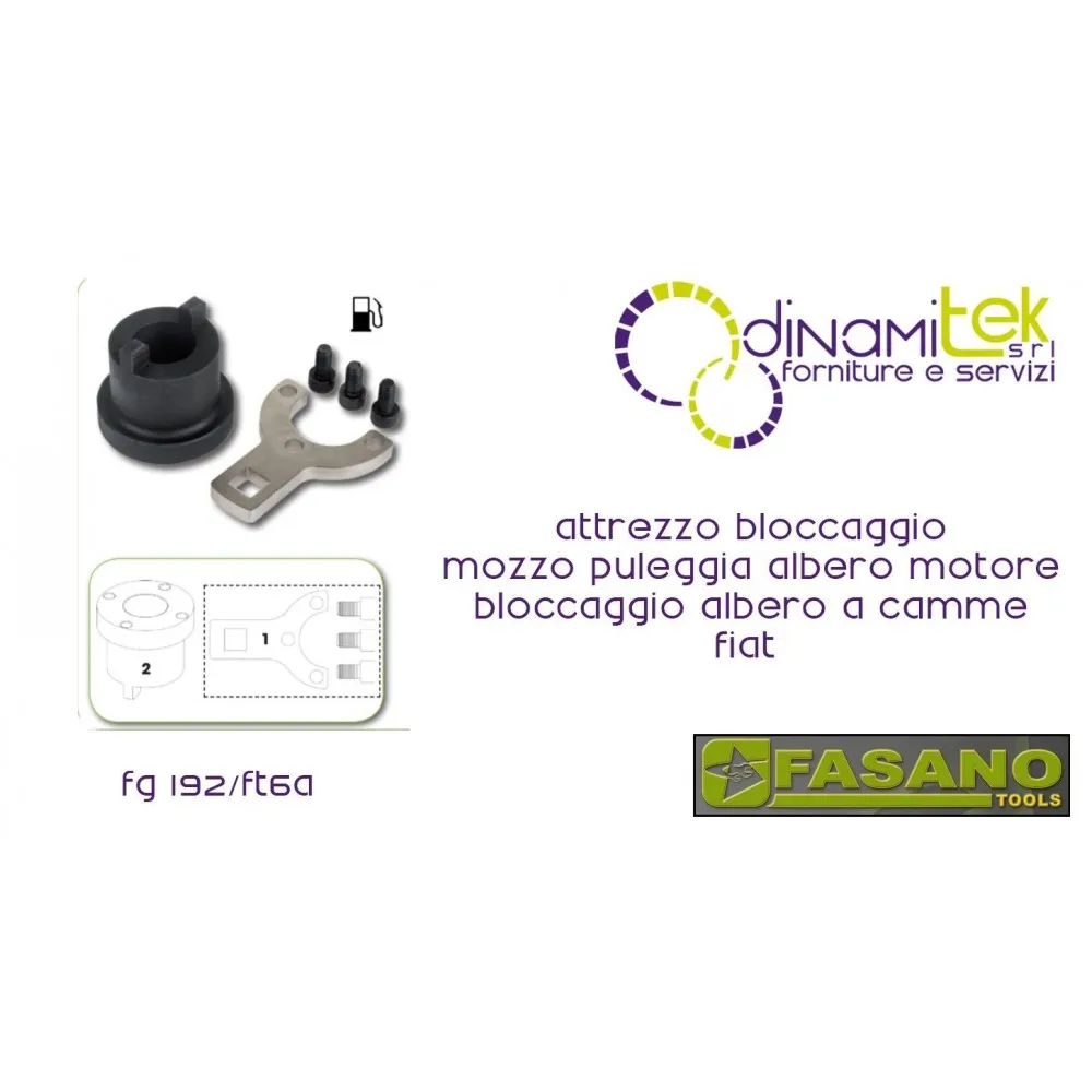 ATTREZZO BLOCCAGGIO MOZZO PULEGGIA ALBERO MOTORE E BLOCCAGGIO ALBERO A CAMME FIAT FASANO TOOLS per nuovi motori FIAT Multijet Dinamitek 1