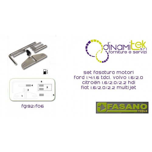 PHASE DE MOTEURS FASANO OUTILS FORD 1.4/1.6 TDCI, VOLVO 1.6/2.0, CITROEN 1.6/2.0/2.2 HDI, FIAT 1.6/2.0/2.2 MULTIJET Dinamitek 1