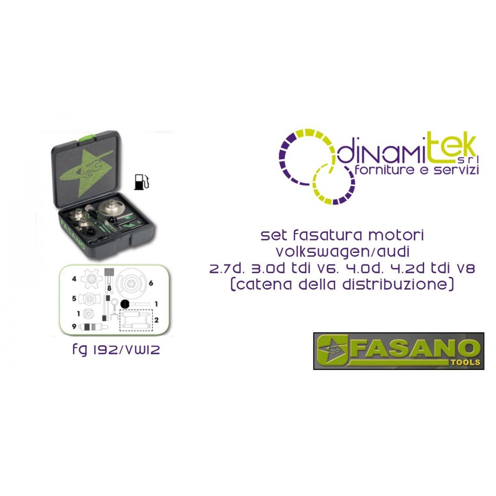 SET PHASE MOTORS VOLKSWAGEN/AUDI FASANO TOOLS 2.7 D, 3.0 D TDI V6, 4.0 D, 4.2 D TDI V8-CHAIN DISTRIBUTION) Dinamitek 1