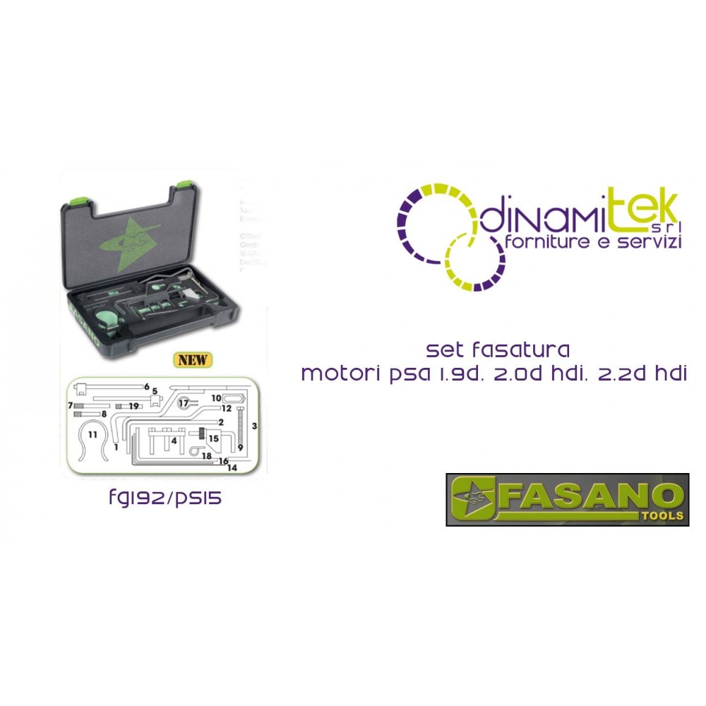 SET MESSA IN FASE MOTORI PSA FASANO TOOLS 1.9D. 2.0D HDi. 2.2D HDi Dinamitek 1