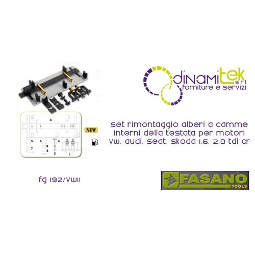JEU DE REMPLACEMENT DES ARBRES à CAMES à L'INTéRIEUR DE LA TêTE, ET FASANO OUTILS POUR LES MOTEURS VW, AUDI, SEAT, SKODA, 1.6, 2 Dinamitek 1
