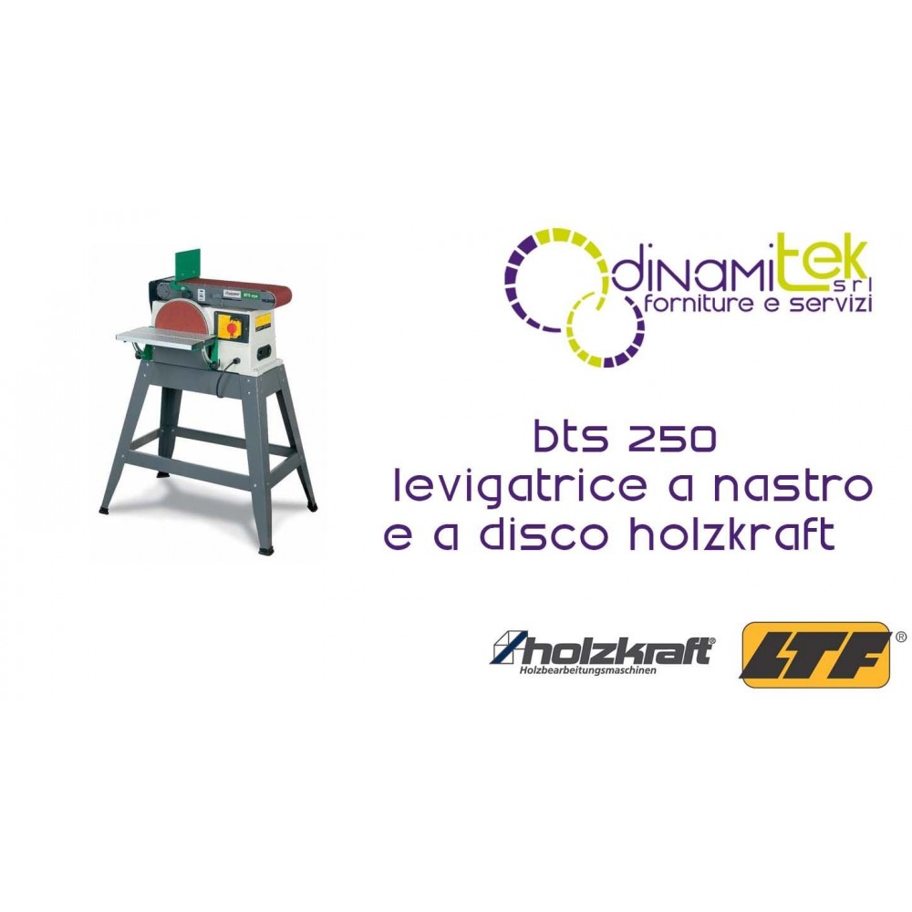 HOLZKRAFT - HOL5904250 - Levigatrice A Nastro E A Disco Modello BTS 250 - 1220X150 Mm Dinamitek 1