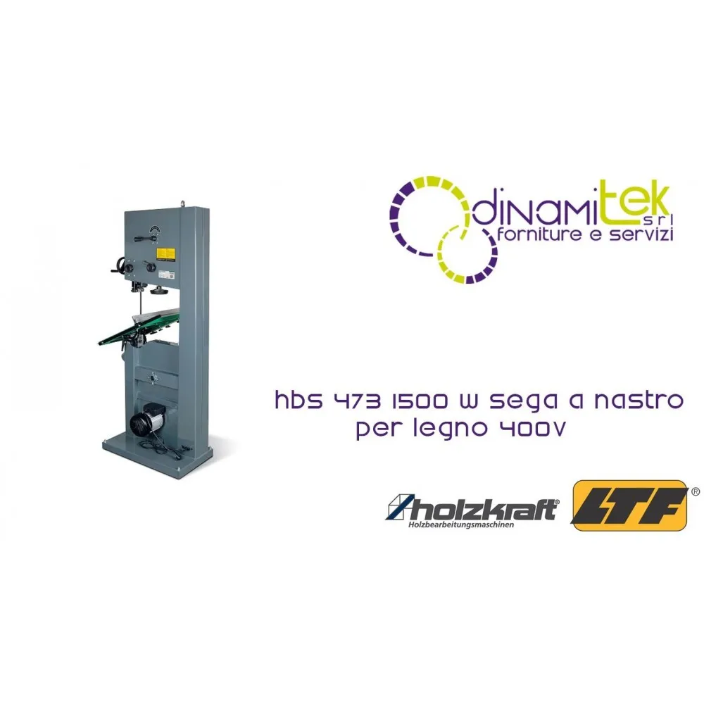 HOLZKRAFT - HOL5900471 - BAND SAW FOR WOOD MODEL HBS 471 - 400 V - CUTTING HEIGHT 285 MM - TABLE SIZE 535X485 MM Dinamitek 1