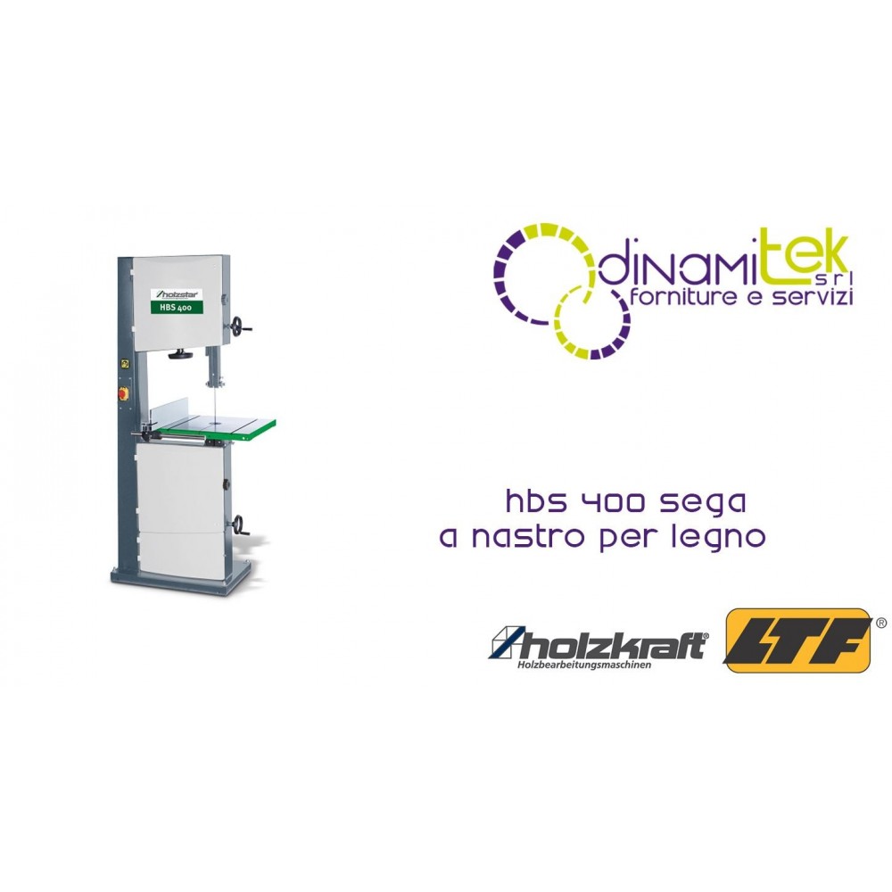 HOLZKRAFT - HOL5900410 - Sega A Nastro Per Legno Modello HBS 400 - Altezza Taglio 305 Mm - Dimensioni Tavola 530x480 Mm Dinamitek 1