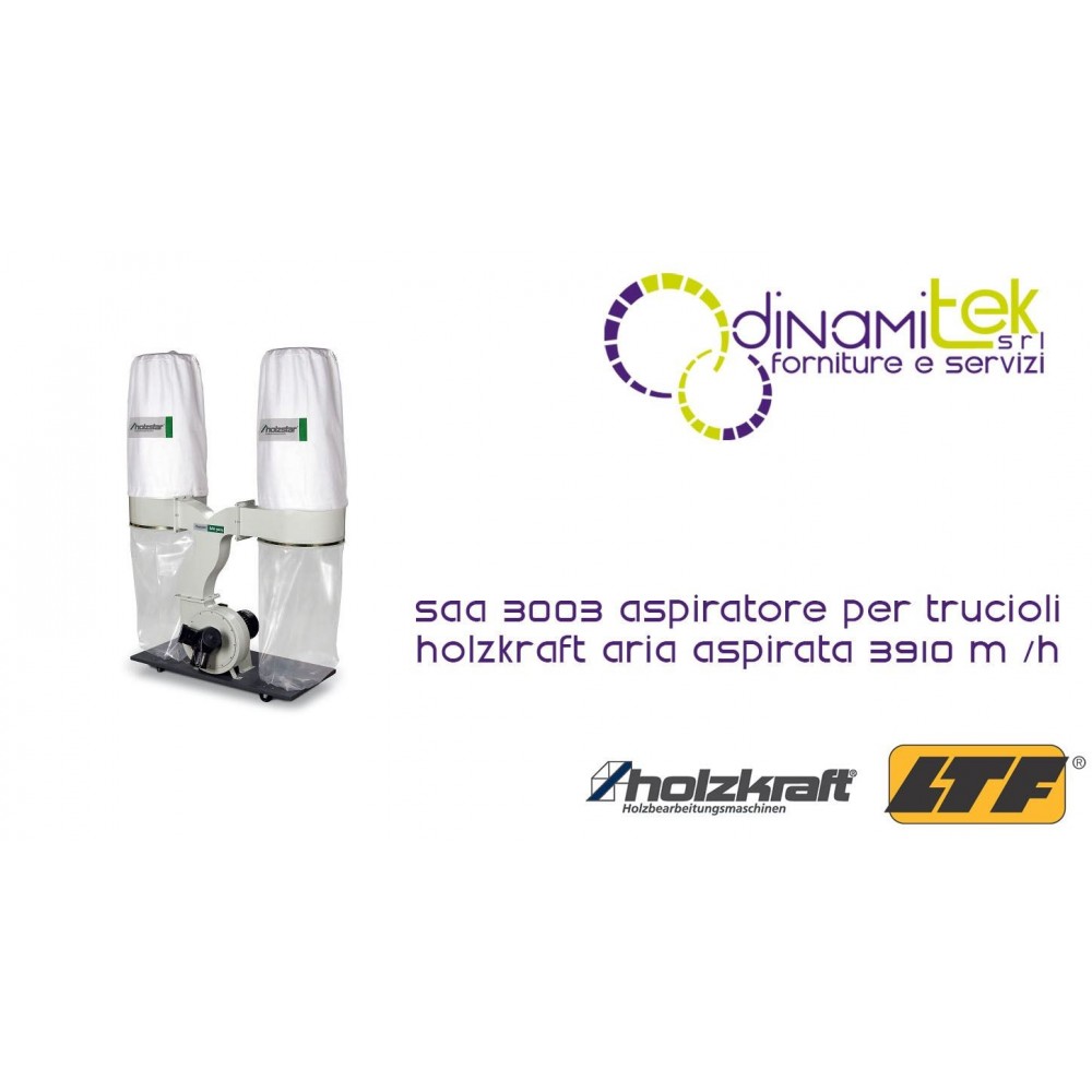 HOLZKRAFT - HOL5922303 DE ASPIRACIóN DE VIRUTAS MODELO DE SAA 3003 - TOMA DE AIRE 3910 M3/H Dinamitek 1