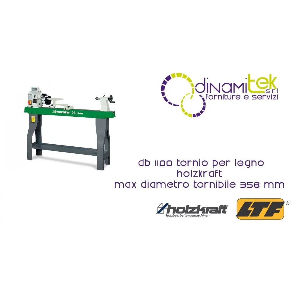 HOLZKRAFT - HOL5921100 - LATHE FOR WOOD-MODEL DB 1100 - MAX DIAMETER TURNING 358 MM Dinamitek 1