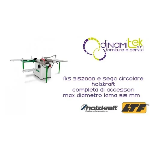 HOLZKRAFT - HOL5900317 - KREISSäGE MODELL FKS 315-2000 UND - KOMPLETTE-ACCESSOIRES - MAX SäGEBLATTDURCHMESSER 315 MM Dinamitek 1