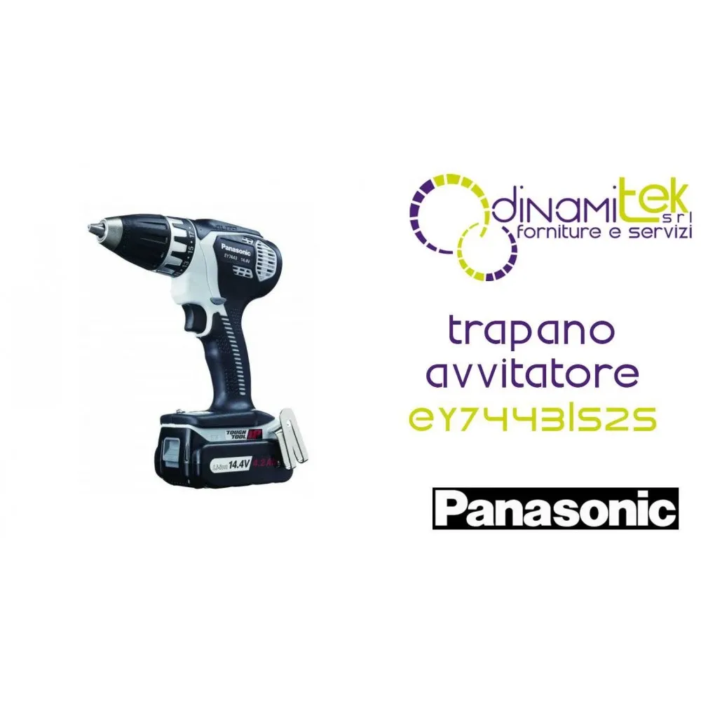 TRAPANOAVVITATORECONCAMBIOAUTOMATICO14.4V-2X4.2AH-DURCHM.13MM-41,5 NM EY7443LS2S PANASONIC Dinamitek 1