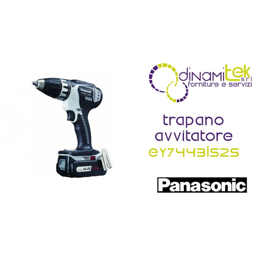 TRAPANO AVVITATORE CON CAMBIO AUTOMATICO 14.4V - 2 X 4.2 AH - DIAM. 13MM - 41.5NM PANASONIC EY7443LS2S Dinamitek 1