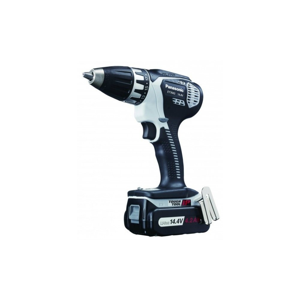 TRAPANO AVVITATORE CON CAMBIO AUTOMATICO 14.4V - 2 X 4.2 AH - DIAM. 13MM - 41.5NM PANASONIC EY7443LS2S Dinamitek 2