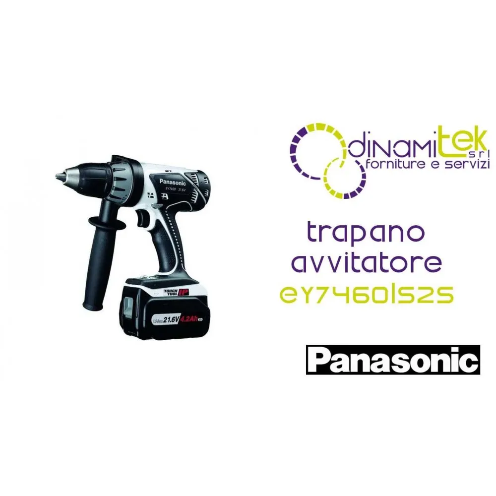 TRAPANO AVVITATORE 21.6V - 2 X 4.2 AH - DIAM. 13MM - 63NM PANASONIC EY7460LS2S Dinamitek 1