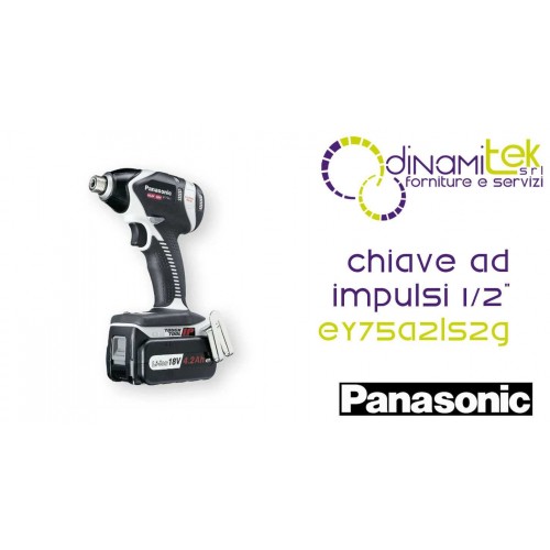 CHIAVEADIMPULSIDUAL18V-2X4,2AH-ATTACCOQUADRO1L2-205NM EY75A2LS2G PANASONIC Dinamitek 1