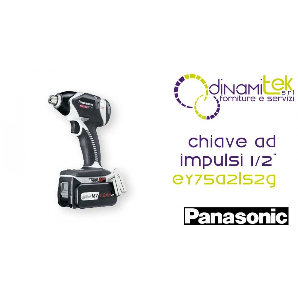CHIAVE AD IMPULSI DUAL 18V - 2 X 4.2AH - ATTACCO QUADRO 1L2 - 205NM PANASONIC EY75A2LS2G Dinamitek 1