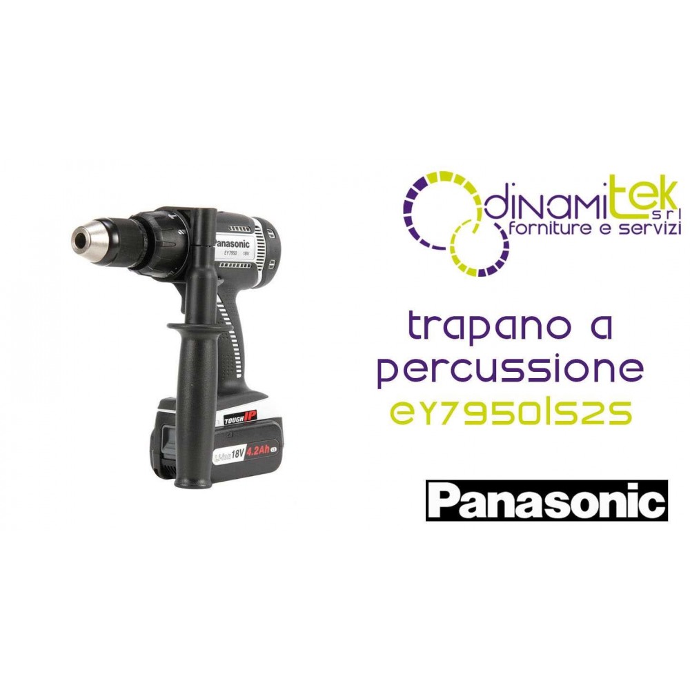 TRAPANO A PERCUSSIONE 18V - 2 X 4.2 AH - DIAM. 13MM - 57NM PANASONIC EY7950LS2S Dinamitek 1