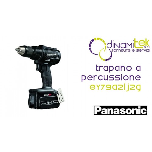 TRAPANO A PERCUSSIONE 18V - 2 X 5 AH - DIAM. 13MM - 50NM PANASONIC EY79A2LJ2G Dinamitek 1