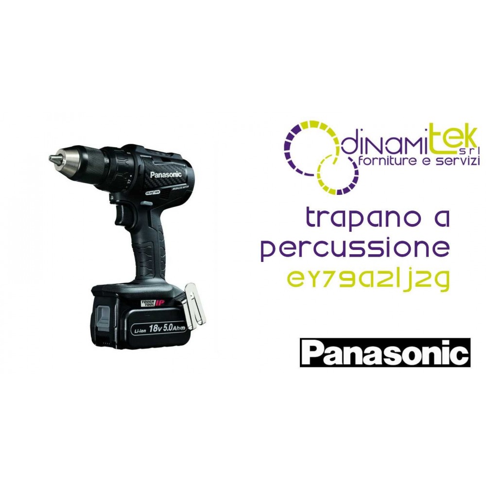 TRAPANO A PERCUSSIONE 18V - 2 X 5 AH - DIAM. 13MM - 50NM PANASONIC EY79A2LJ2G Dinamitek 1