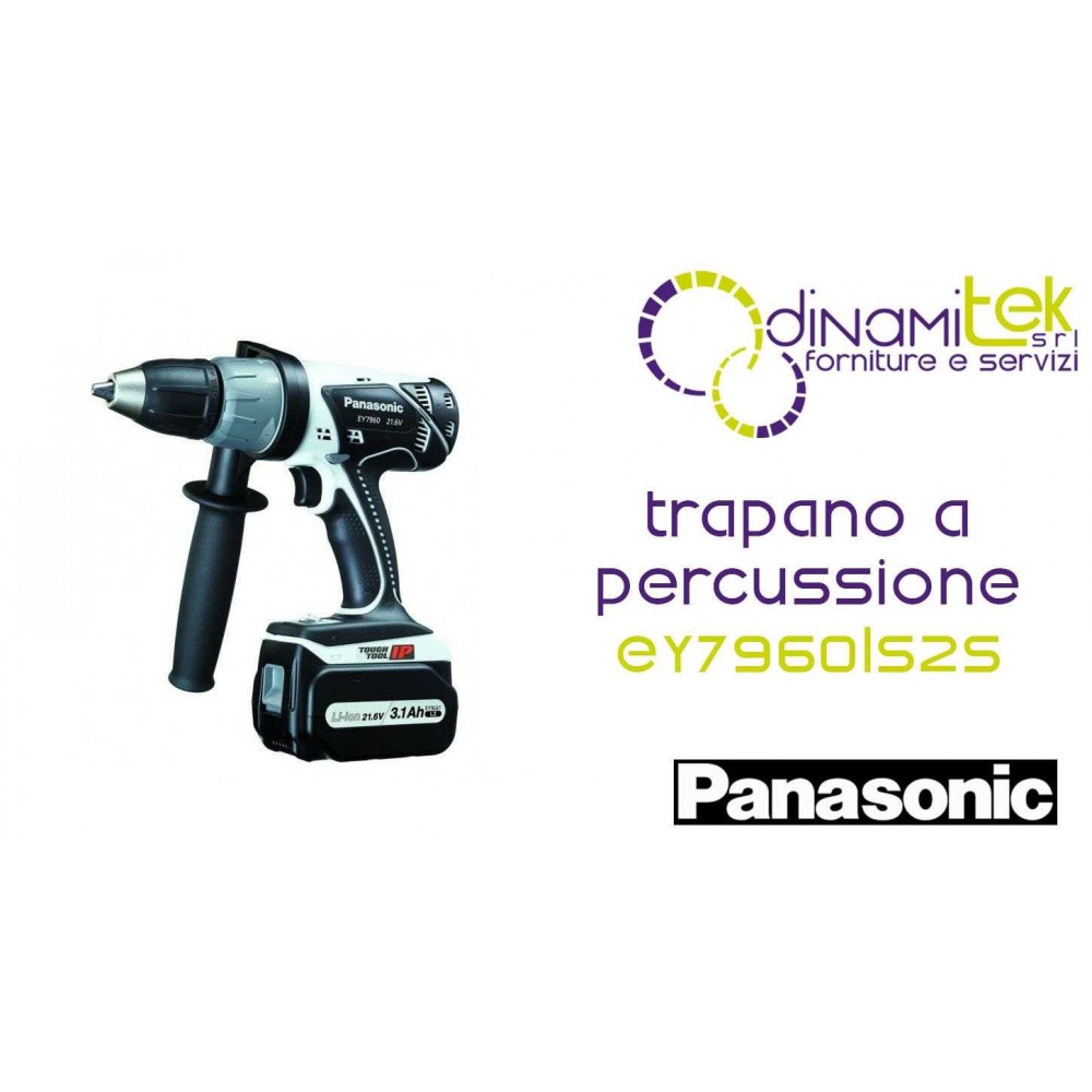 TRAPANOAPERCUSSIONE21,6V-2 X 4,2AH-DURCHM.13MM-63NM EY7960LS2S PANASONIC Dinamitek 1