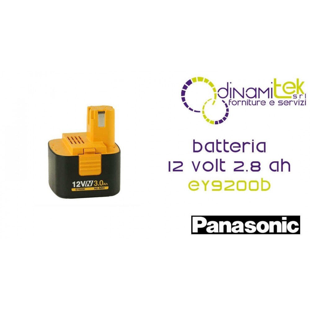 BATTERIA 12 VOLT NI MH 2.8 AH PANASONIC EY9200B Dinamitek 1